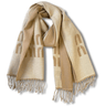 ladies beige scarf with tassels