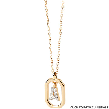 PDPAOLA Gold Mini Letter Necklace