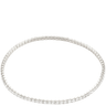 Silver bracelet with clear stones on a white background