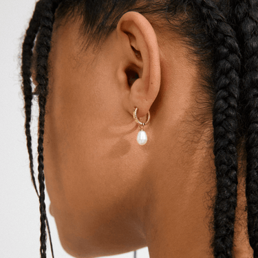 Pilgrim Elliana Gold Hoop With Pearl Drop Earrings