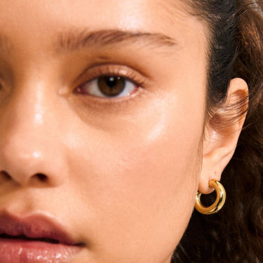 Pilgrim Phase Gold Fat Hoop Earrings