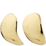 Gold earrings on a white background