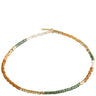 Pilgrim Alison Gold Brown Green Dainty Glass Bead Bracelet