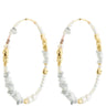 Pilgrim Force Mega Gold & White Hoop Earrings