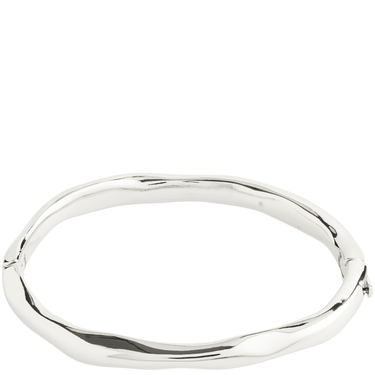 Silver bangle on a white background