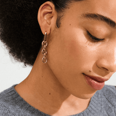 Pilgrim Phase Gold Link Drop Earrings