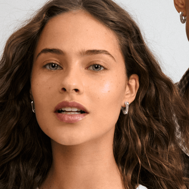 Pilgrim Silver Irregular Hoop Earrings