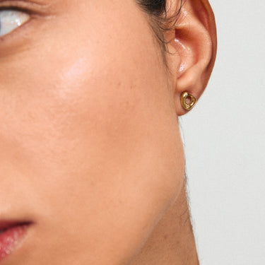 Pilgrim Silver Small Irregular Stud Earrings