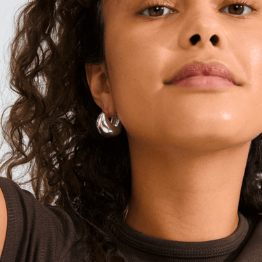 Pilgrim Silver Statement Full Hoop Earrings