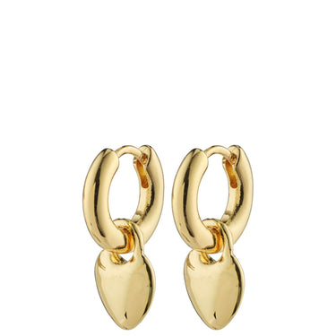 Pilgrim Sophia Gold Heart Charm Hoop Earrings