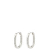 Pilgrim Star Silver Oval Hoop Earrings