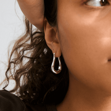 Pilgrim Unfold Silver Long Full Hoop Earrings