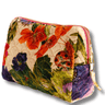 Floral and nature-themed pouch with a colorful design on a white background