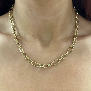 qudo-amoa-oval-link-plain-necklace -gold