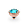 Qudo Fabero 11mm Rose Gold Topper - Blue Zircon