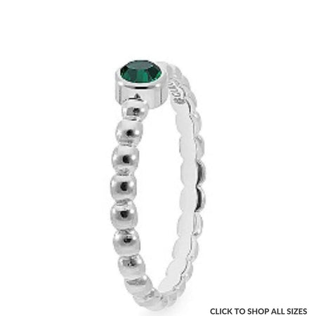 Qudo Matino Deluxe Silver Ring - Emerald