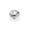 Qudo Sesto 10mm Silver Topper - Clear Crystal