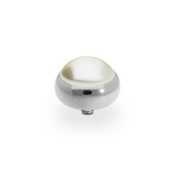 Qudo Sesto 10mm Silver Topper - Cream Pearl