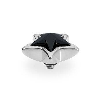 Qudo Stellar 13mm Silver Topper - Jet Black