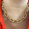 rebecca-diva-gold-half-textured-oval-link-necklace-sliver-clasp