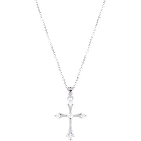 Rebecca Judith Silver Classic Cross Necklace