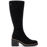 Black knee-high boot on a white background