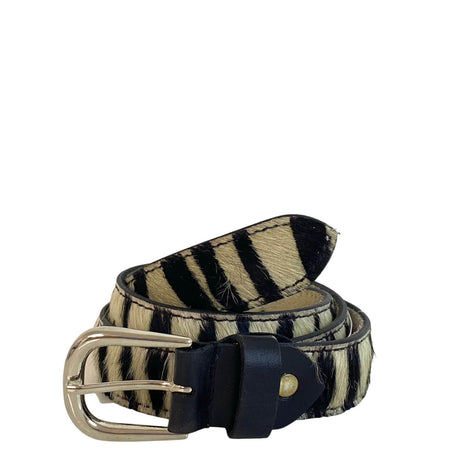 Soruka Zebra Pattern Leather Belt