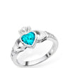 Sterling Silver Claddagh Birthstone Rings - December