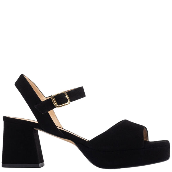 Black heels with small platform best sale