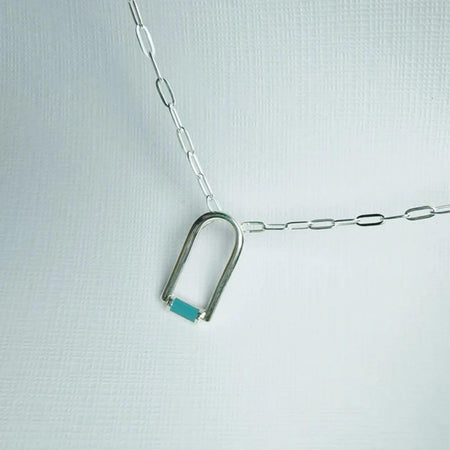 Vurchoo Somalia Silver Contemporary Enamel Arch Necklace