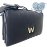 Wonders Black Triple Compartment Crossbody Bag