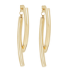 Gold hoop earrings on a white background