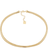 Gold necklace on a white background