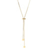 Gold necklace with a pendant on a white background