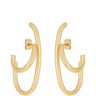 Gold hoop earrings on a white background