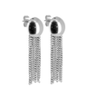 Silver chain earrings on a white background