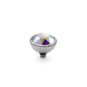 Qudo Bottone 10mm Silver Topper - Crystal Aurora Boreale