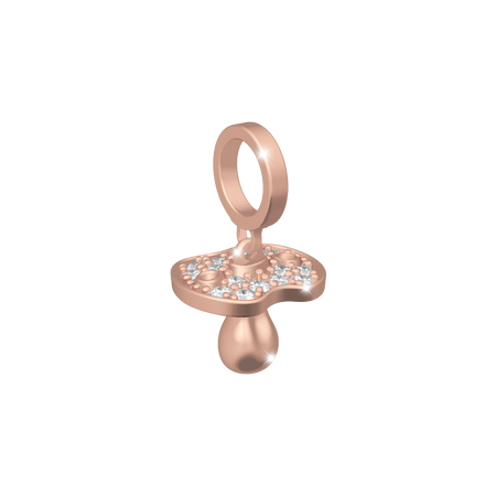 Rebecca My World Rose Gold Pacifier Charm