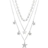 Absolute Triple Layer Star Necklace - Silver N2130SL