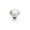 Qudo Bottone 10mm Silver Topper - Cream Pearl