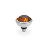 Qudo Bottone 10mm Silver Topper - Smoked Topaz
