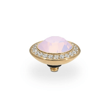 Qudo Tondo Deluxe 13mm Gold Topper - Rose Opal