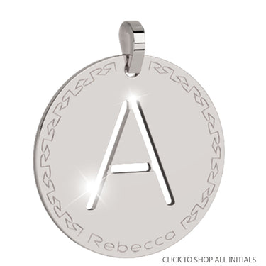 Rebecca My World Silver Large Initial Charm