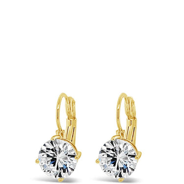 Absolute Classic Gold & Solitaire French Hook Earrings - Large