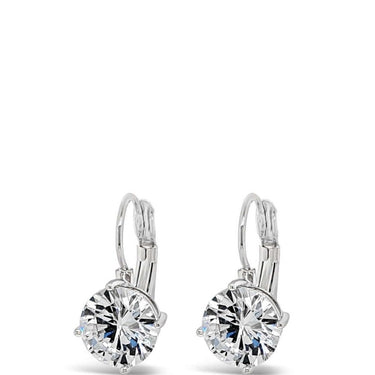 Absolute Classic Silver & Solitaire French Hook Earrings - Large