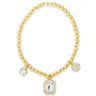 Absolute Gold Square Pendant Beaded Bracelet