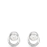 Absolute Silver & Cream Pearl Entwined Earrings