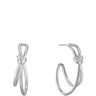 Ania Haie Forget Me Knot Silver Hoop Earrings