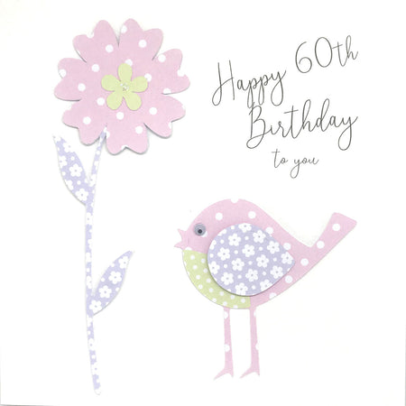 Happy 60th Birthday Card - Little Bird