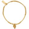 ChloBo Leaf Heart Sparkle Bracelet - Gold